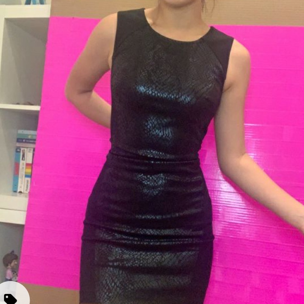 INC International concepts black panel midi dress